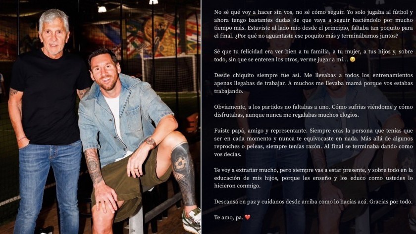 Messi despidió a su padre con una carta: “No sé cómo seguir”